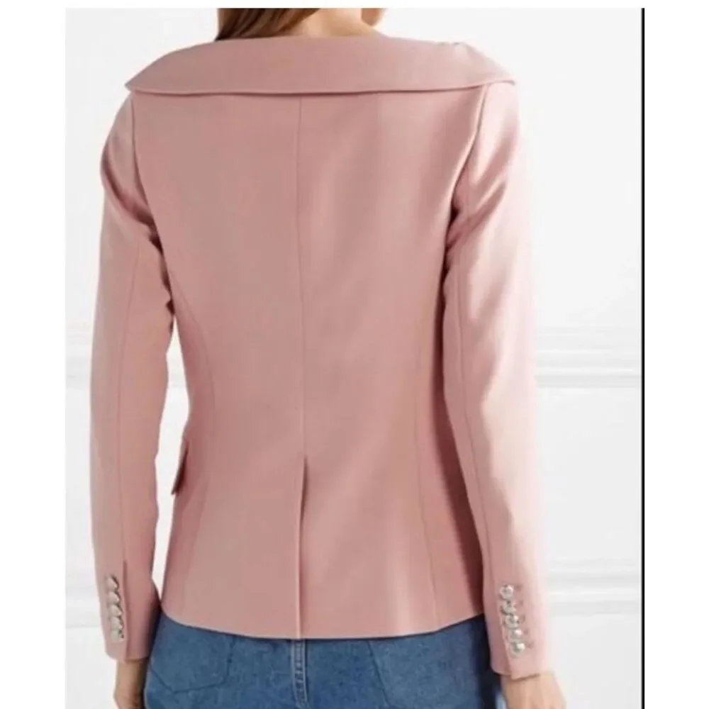 Veronica Beard Frayne Blazer Pink Double Breasted Size 12 - Picture 4 of 11